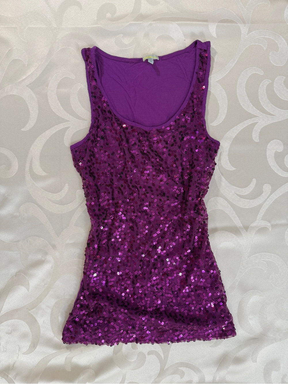 Charlotte Russe Purple Sequin Tank Top